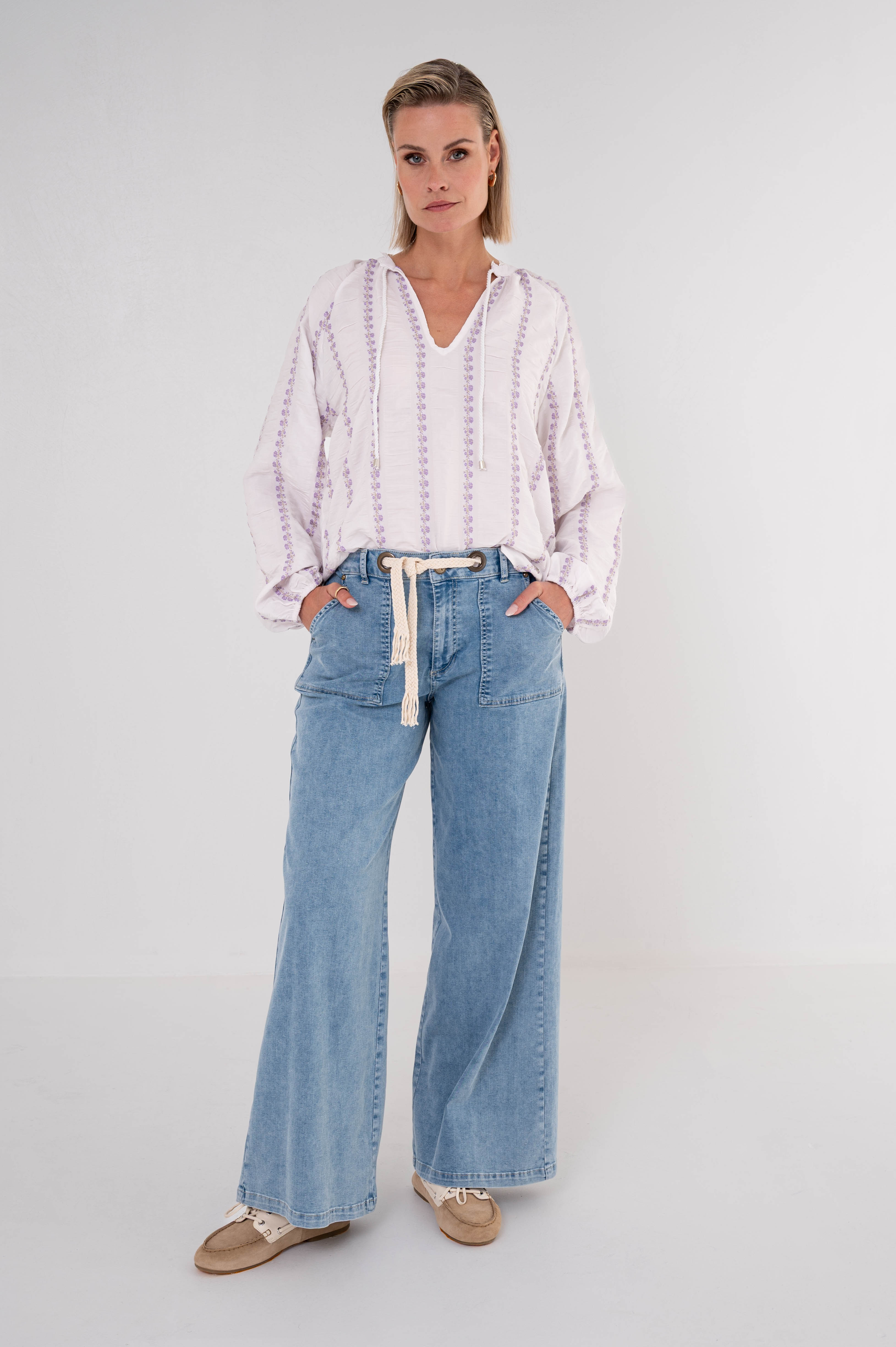 MAICAZZ Dames Top Totton Lilac Stripe  - Afbeelding 2