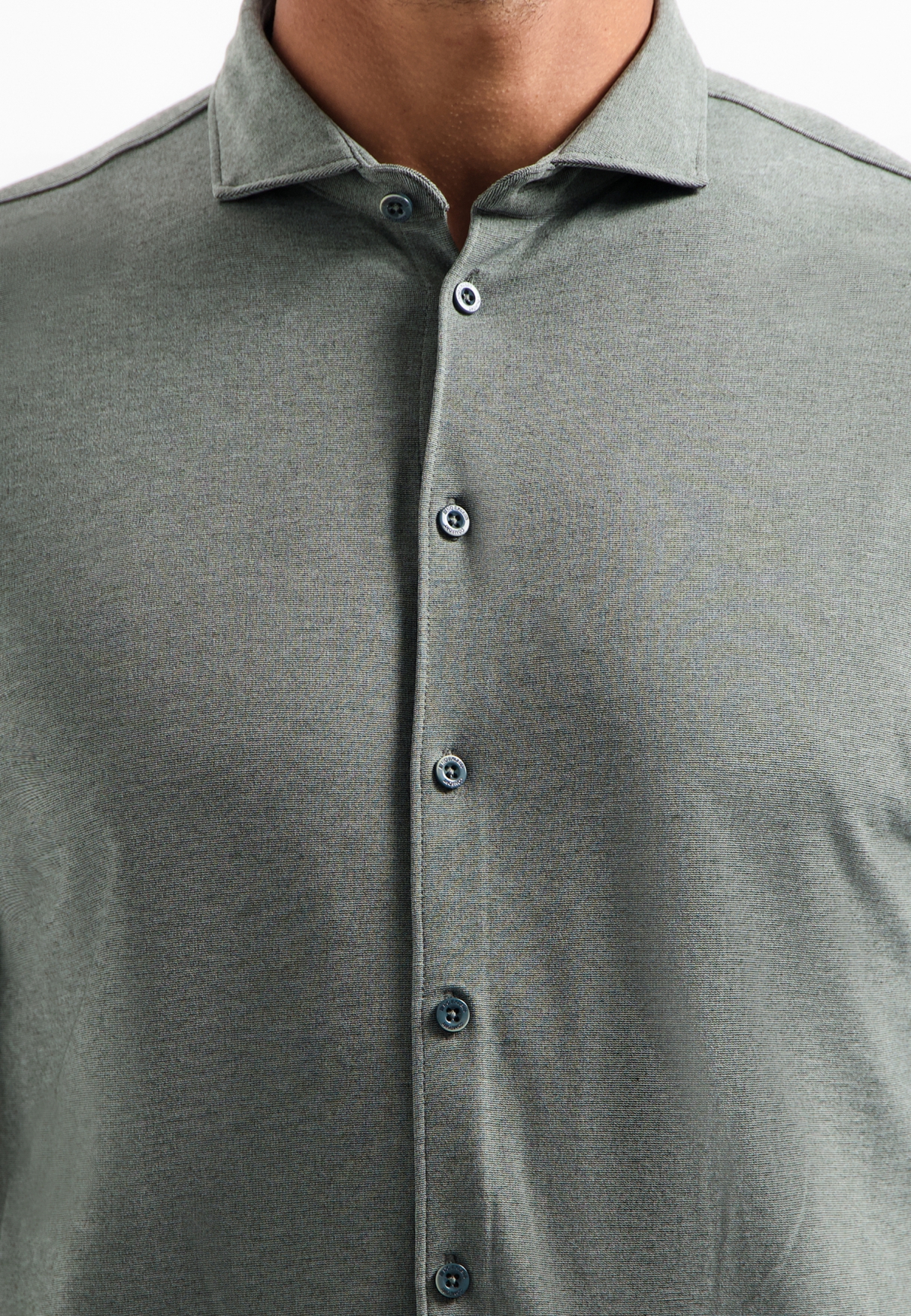 NO EXCESS Heren Jersey Overhemd Timeless Basic Donkergrijs  - Afbeelding 4