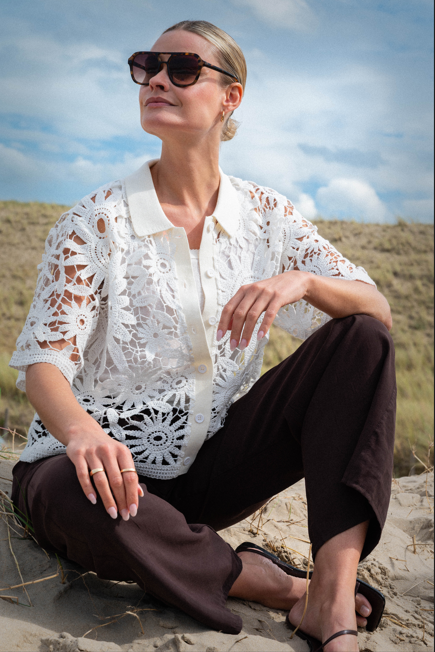 MAICAZZ Gehaakt Dames Vest Tristan Offwhite 