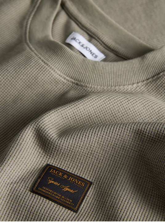 JACK & JONES Heren T-Shirt Daytona Wafelstructuur Groen  - Afbeelding 4