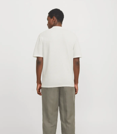 JACK & JONES Gebreid Heren Poloshirt George Offwhite - Afbeelding 2