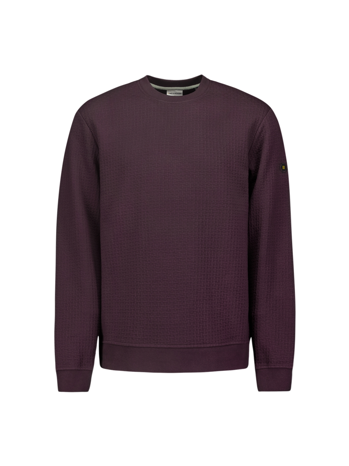 NO EXCESS Sweater Stretch Met Structuur Aubergine  - Afbeelding 6