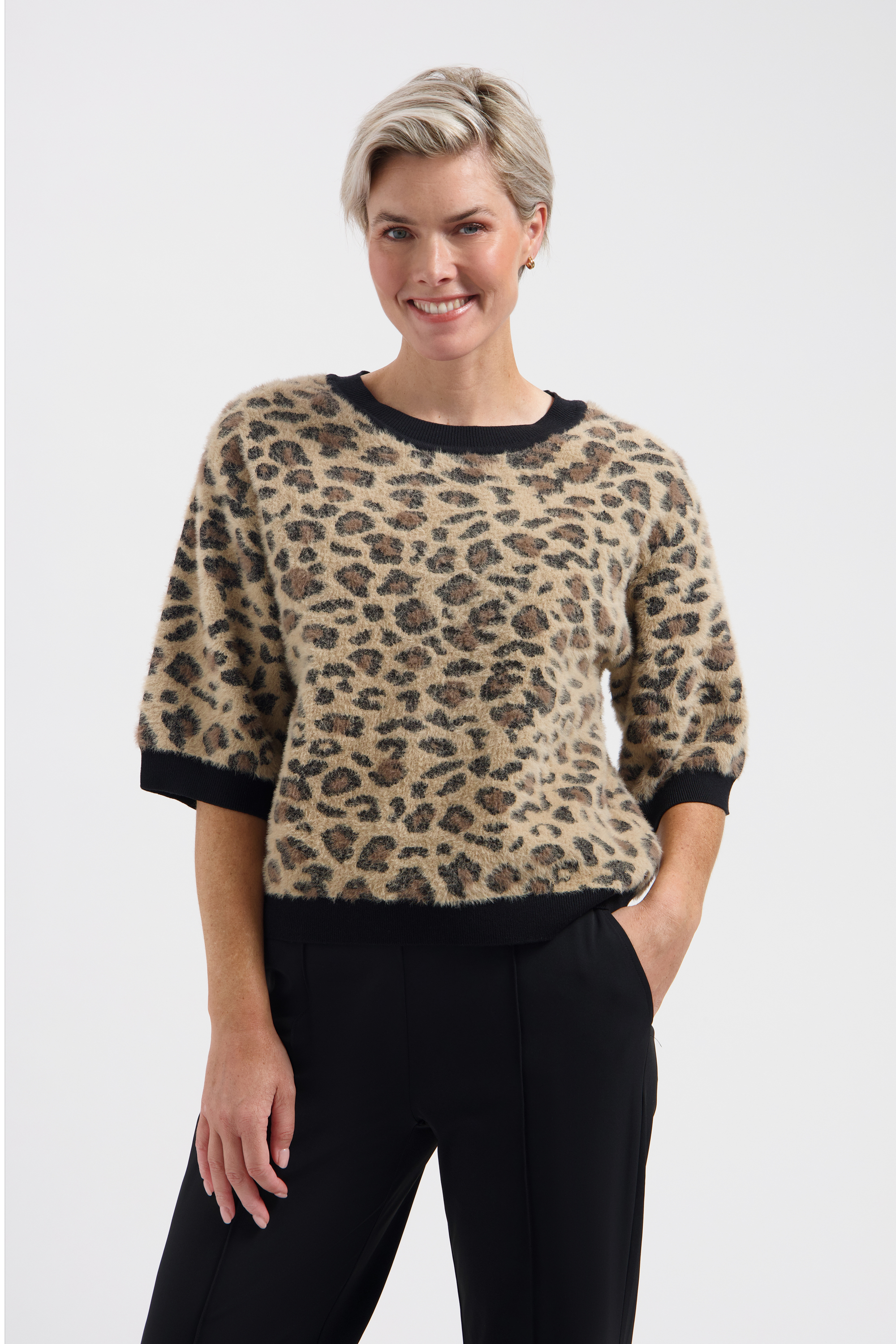 LADY DAY Dames Trui Lucia Luipaard Print Multi Color  - Afbeelding 2