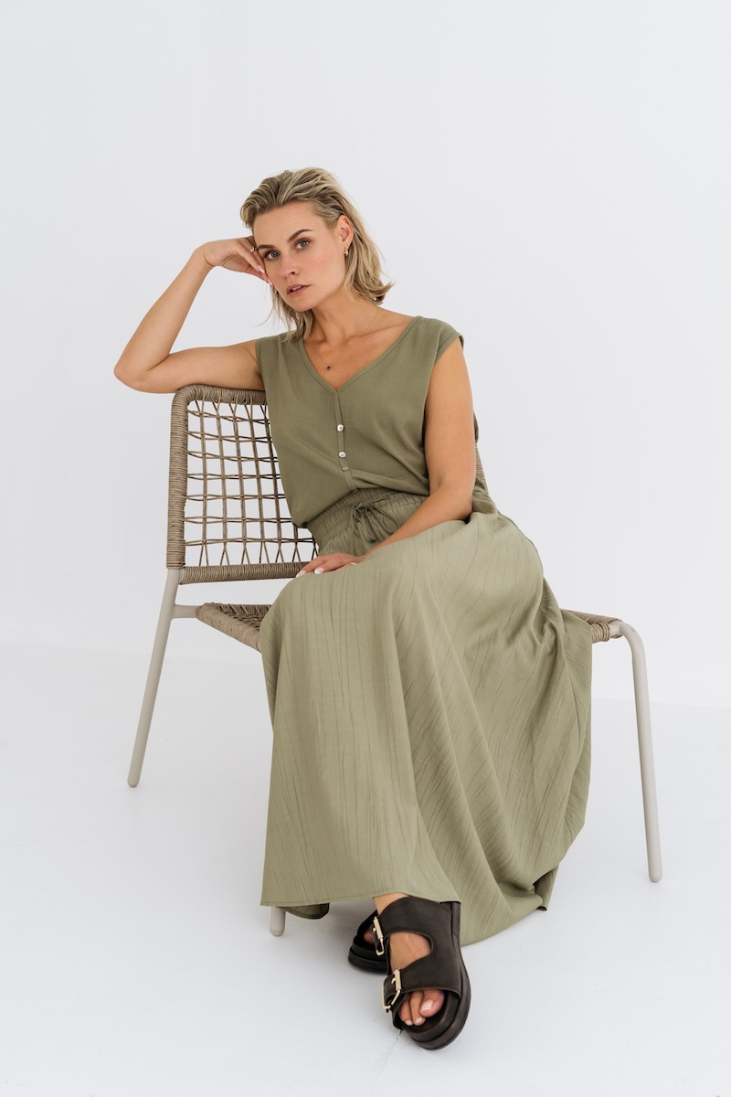 MAICAZZ Lange Rok Norah Light Army  - Afbeelding 3