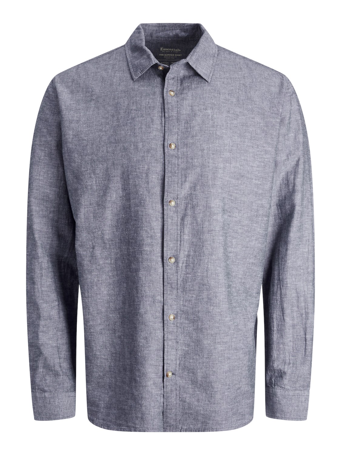 JACK&JONES Heren Overhemd Linnen Blauw 