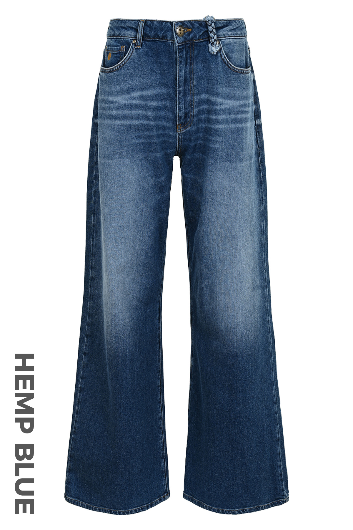 DNM PURE Dames Spijkerbroek Cooper Hemp Blue