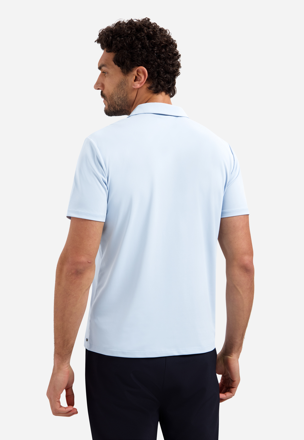 NO EXCESS Heren Poloshirt Travel Jersey Sedoc Lichtblauw - Afbeelding 3