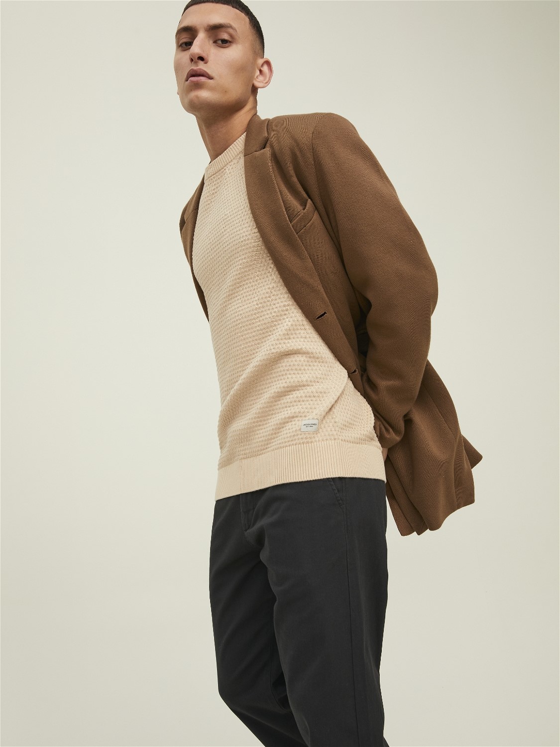 JACK&JONES Gebreide Herentrui Atlas Oatmeal  - Afbeelding 5