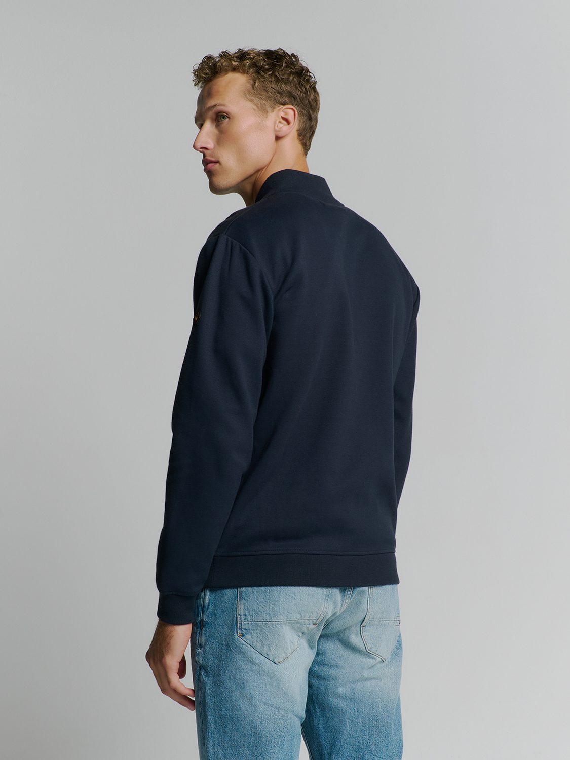 NO EXCESS Vest Met Rits Jacquard Deep Blue  - Afbeelding 2