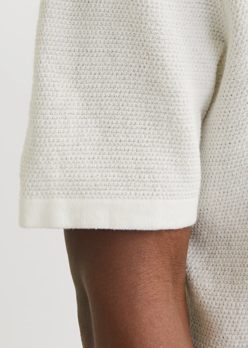 JACK & JONES Gebreid Heren Poloshirt George Offwhite - Afbeelding 4