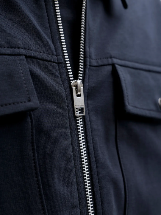 JACK & JONES Heren Overshirt Met Rits Pete Neo Donkerblauw  - Afbeelding 5