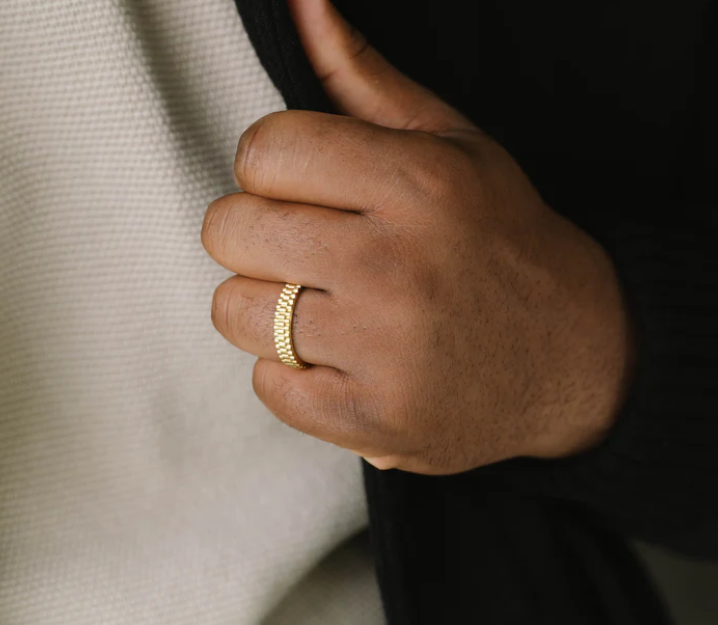 STEEL&BARNETT Herenring Nova Minimal Goud - Afbeelding 2