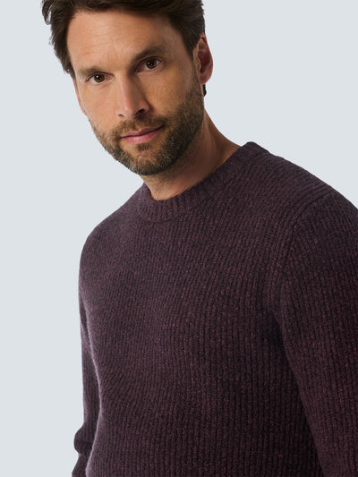 NO EXCESS Heren Trui Met Ronde Hals Aubergine  - Afbeelding 4