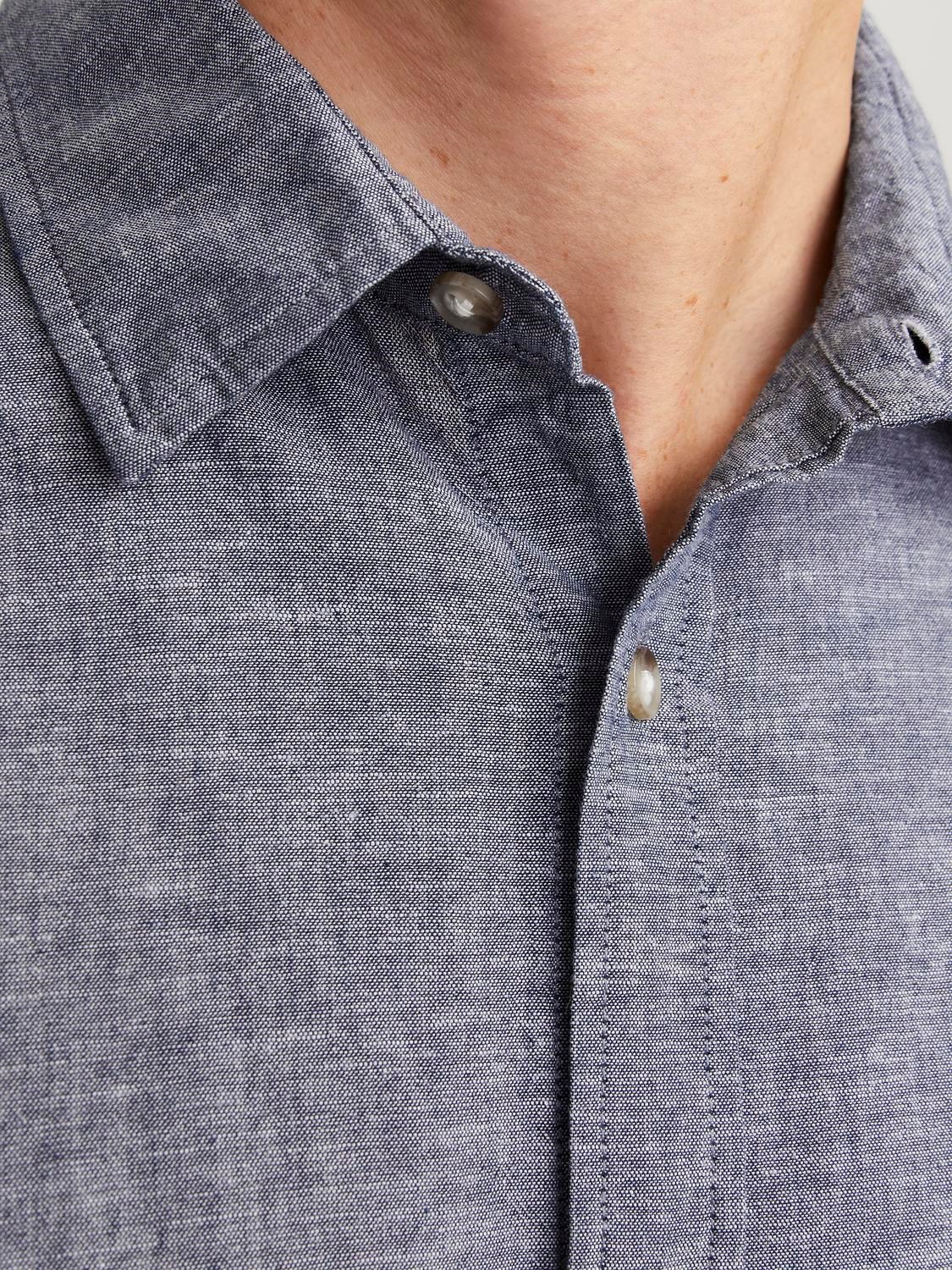 JACK&JONES Heren Overhemd Linnen Blauw  - Afbeelding 5