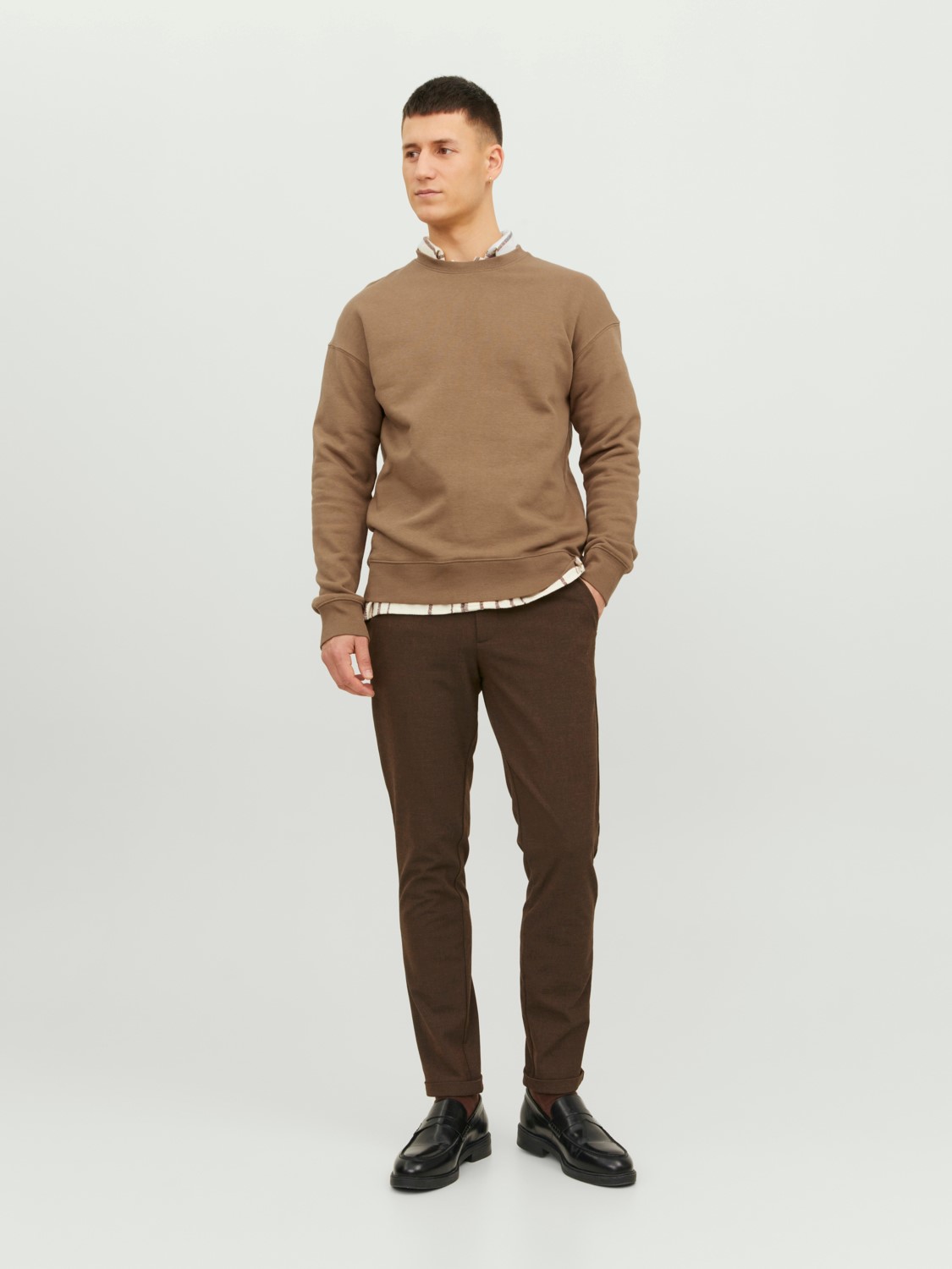JACK&JONES Basic Sweater Otter Bruin - Afbeelding 1