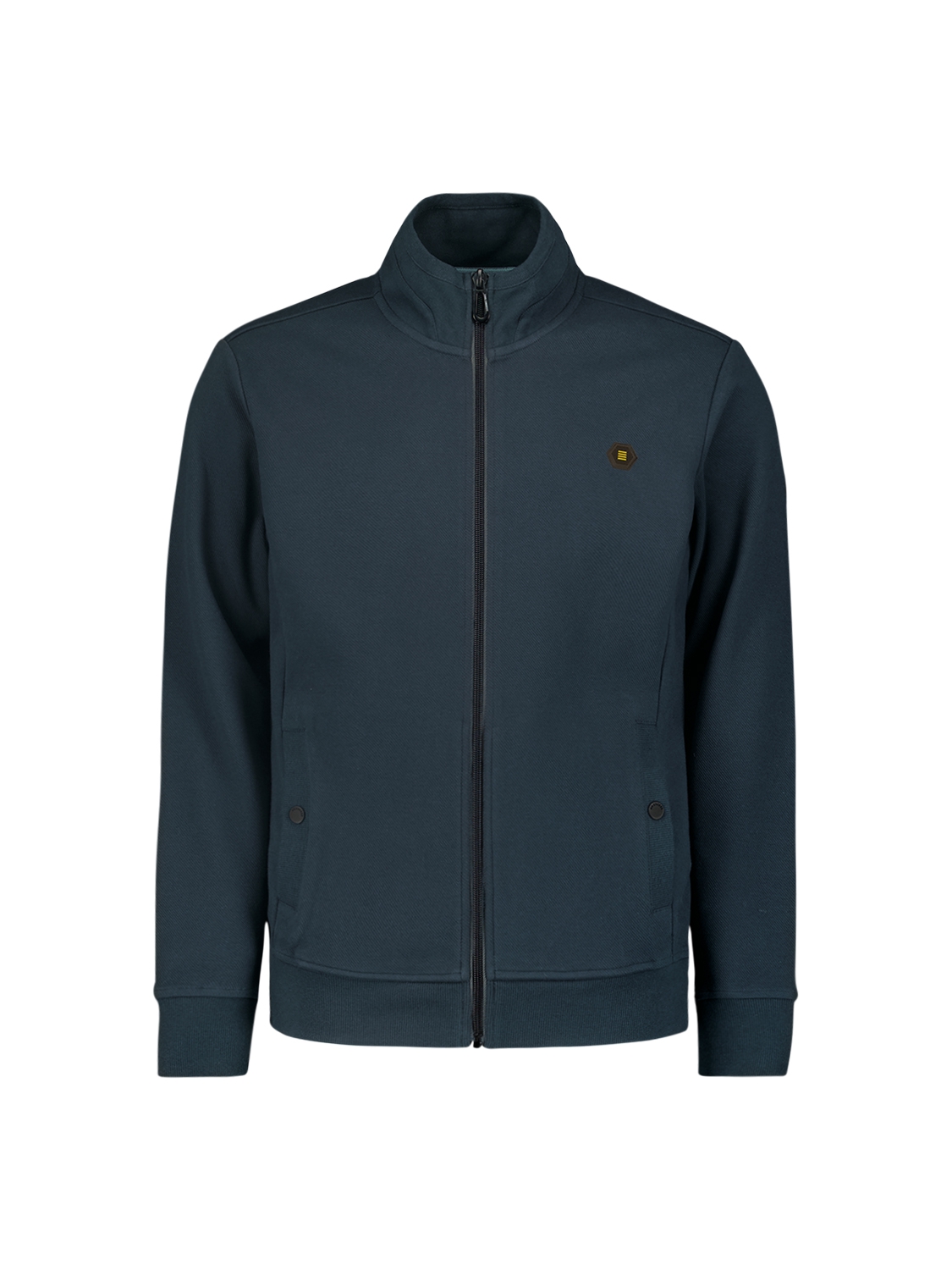 NO EXCESS Vest Met Rits Jacquard Night Blue - Afbeelding 6