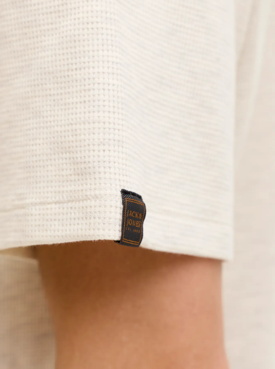 JACK & JONES Heren T-Shirt Daytona Wafelstructuur Wit-Grijs Gemeleerd  - Afbeelding 6