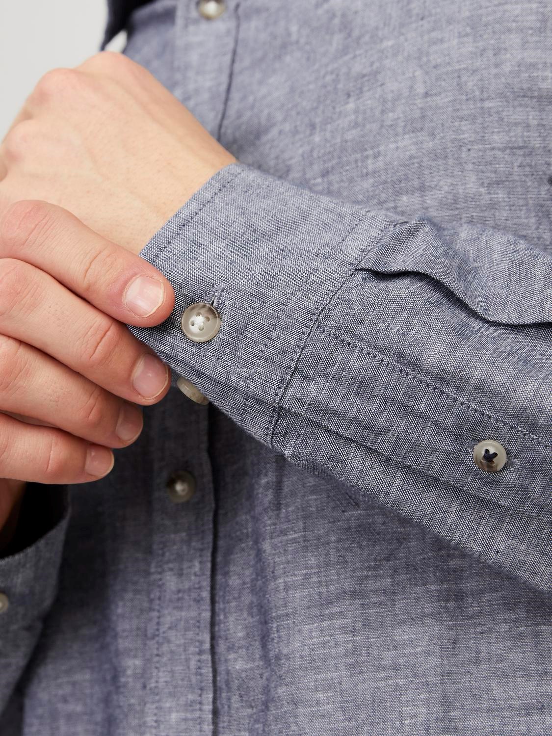 JACK&JONES Heren Overhemd Linnen Blauw  - Afbeelding 6