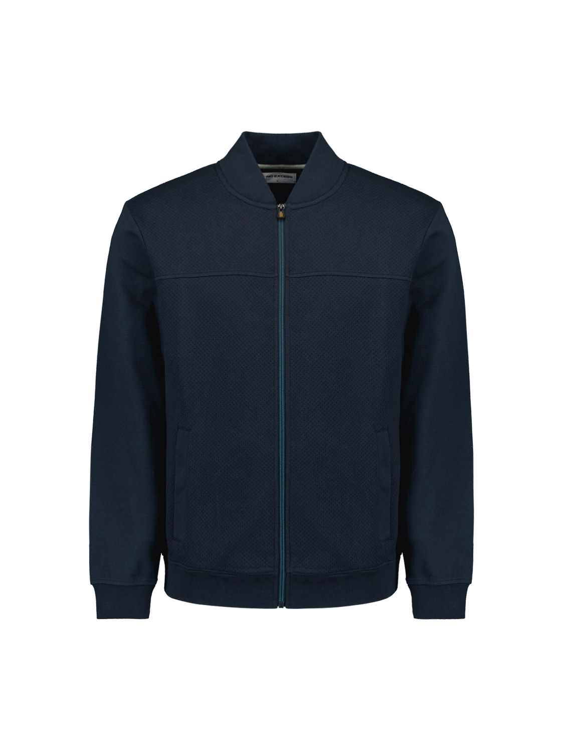 NO EXCESS Vest Met Rits Jacquard Deep Blue  - Afbeelding 6