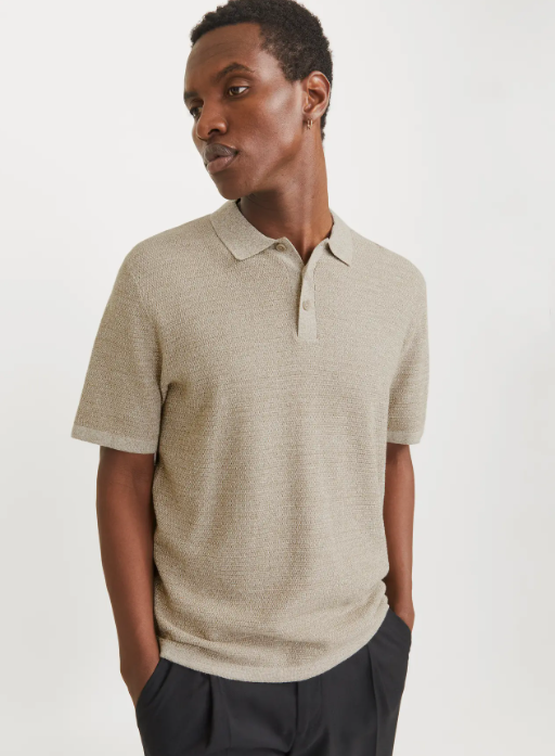 JACK & JONES Gebreid Heren Poloshirt George Beige  - Afbeelding 2
