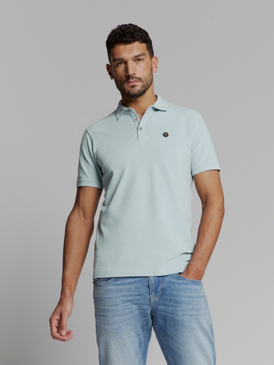 NO EXCESS Heren Poloshirt Ice Blauw 