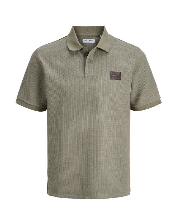 JACK & JONES Heren Poloshirt Daytona Wafelstructuur Groen 