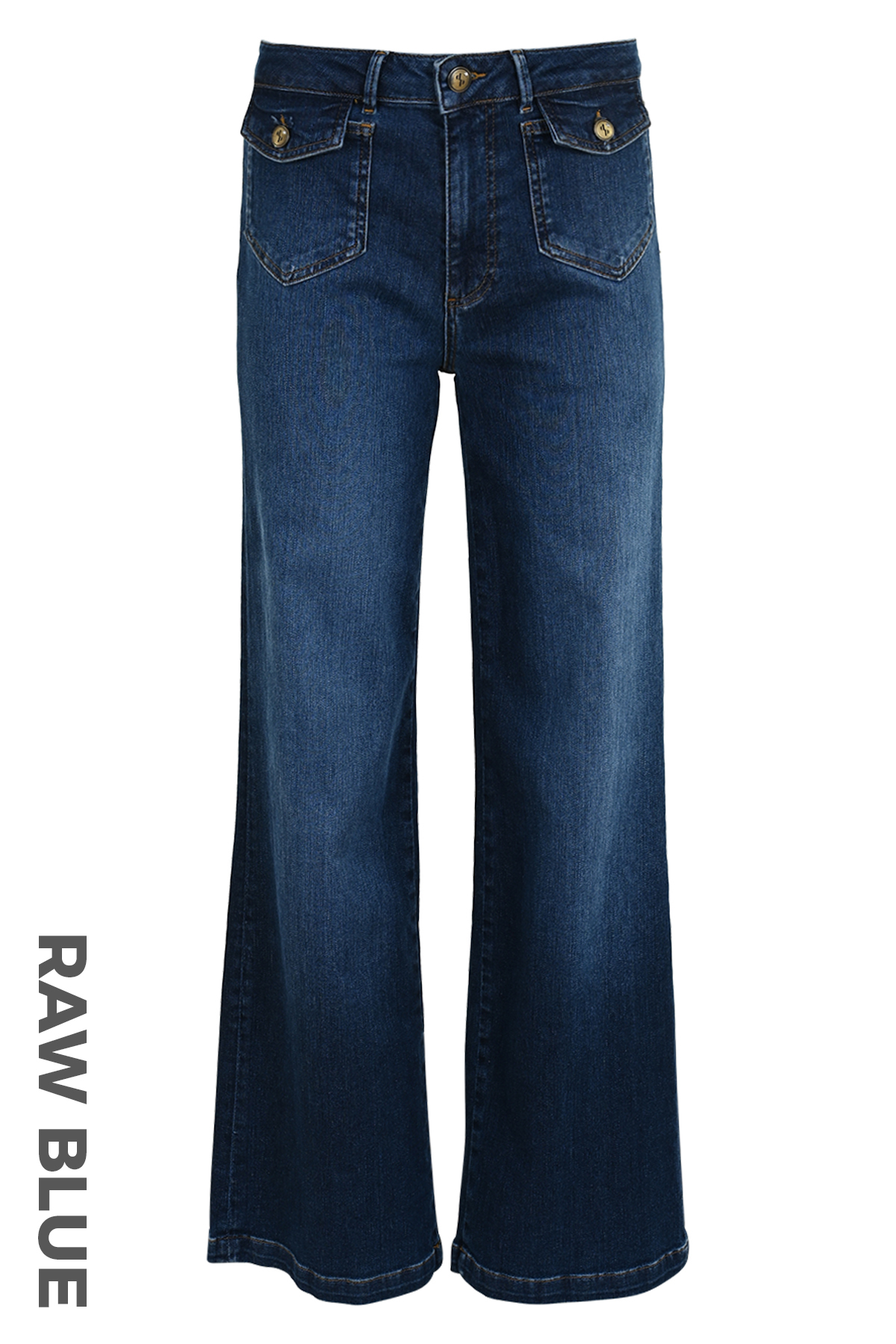 DNM PURE Dames Spijkerbroek Bobby Raw Blue 