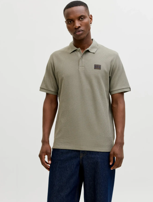 JACK & JONES Heren Poloshirt Daytona Wafelstructuur Groen  - Afbeelding 2