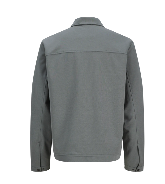 JACK & JONES Heren Overshirt Met Rits Pete Neo Grijs Groen  - Afbeelding 3