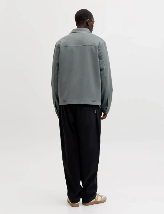 JACK & JONES Heren Overshirt Met Rits Pete Neo Grijs Groen  - Afbeelding 4