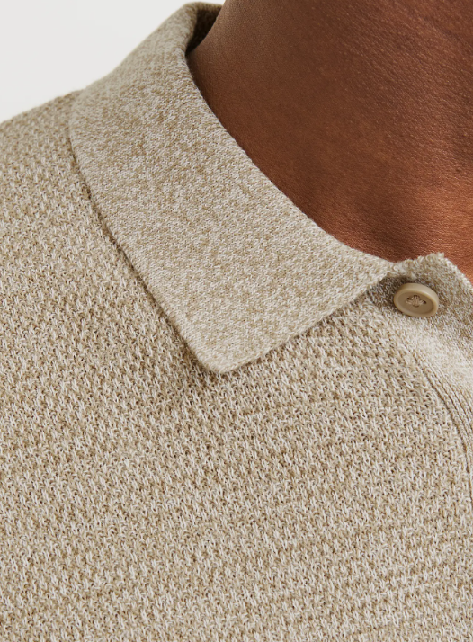 JACK & JONES Gebreid Heren Poloshirt George Beige  - Afbeelding 5