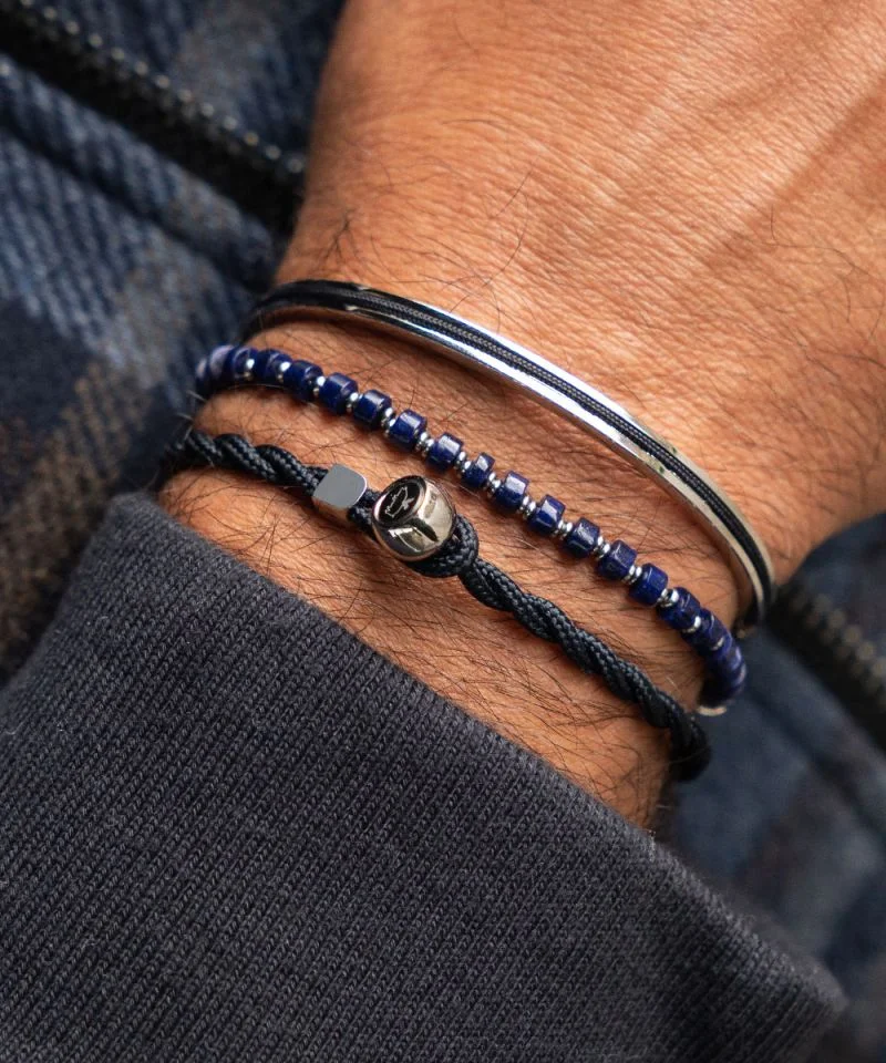 PIG&HEN Herenarmband Navarch 4 Navy Silver - Afbeelding 2