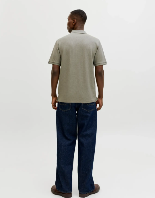 JACK & JONES Heren Poloshirt Daytona Wafelstructuur Groen  - Afbeelding 3