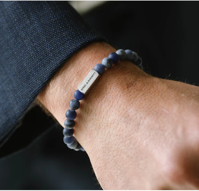 STEEL&BARNETT Herenarmband Natural Ned Mat Sodalietd  - Afbeelding 2