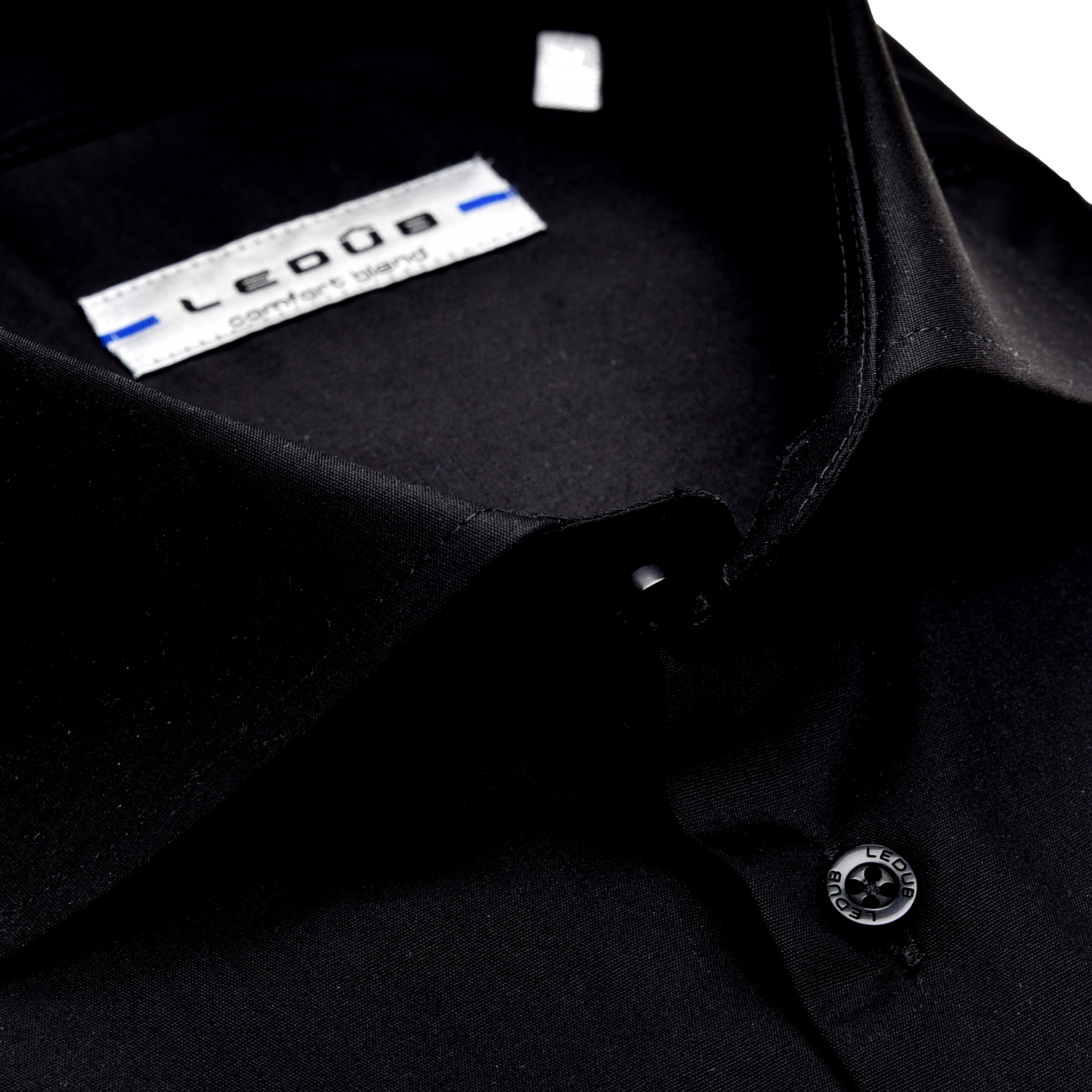 LEDUB Heren Overhemd Modern Fit Zwart  - Afbeelding 2