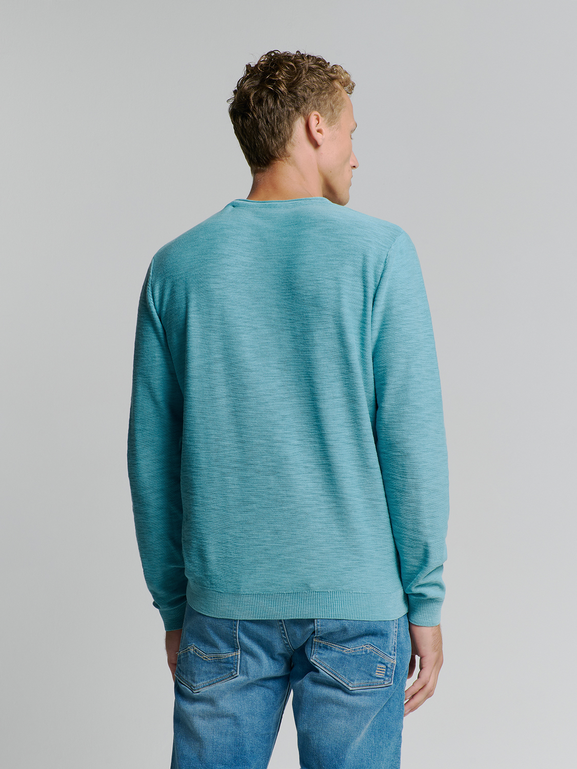 NO EXCESS Herentrui Fijngebreid Seablue - Afbeelding 2