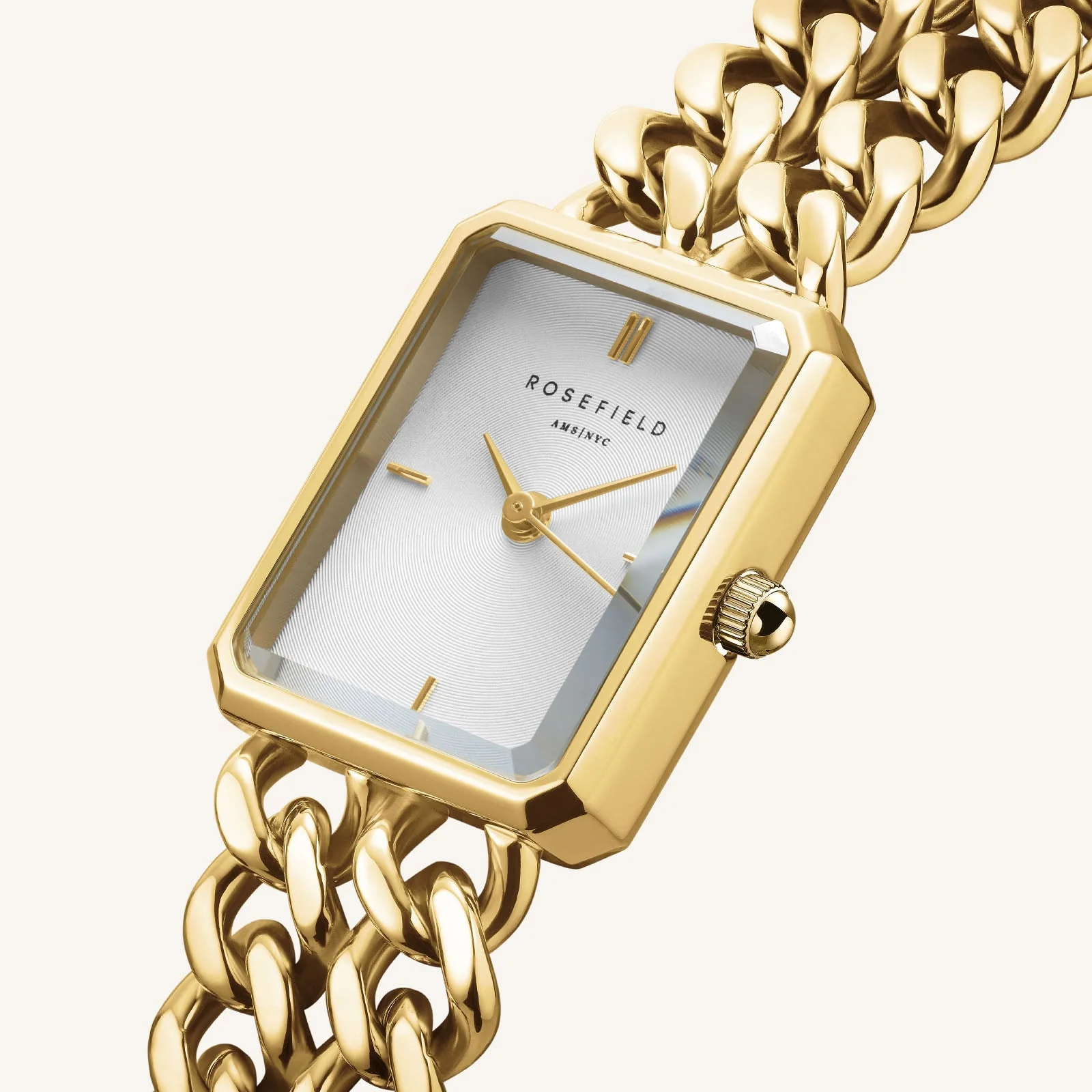 ROSEFIELD Dameshorloge Octagon XS Double Chain Gold-White - Afbeelding 2