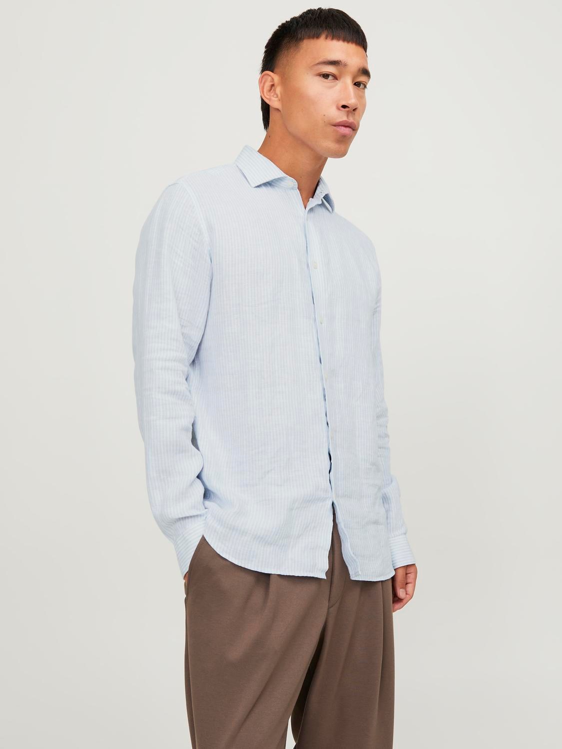 JACK&JONES Heren Overhemd Parker Linnen Gestreept - Afbeelding 2