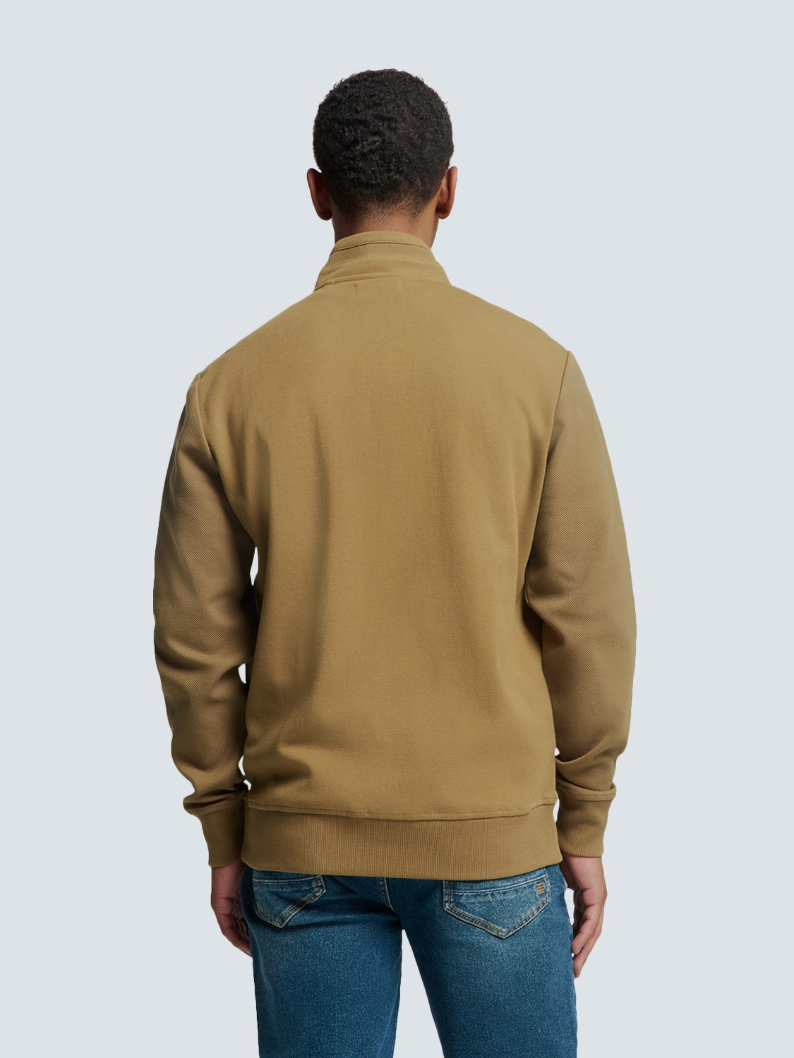 NO EXCESS Vest Met Rits Jacquard Khaki  - Afbeelding 4