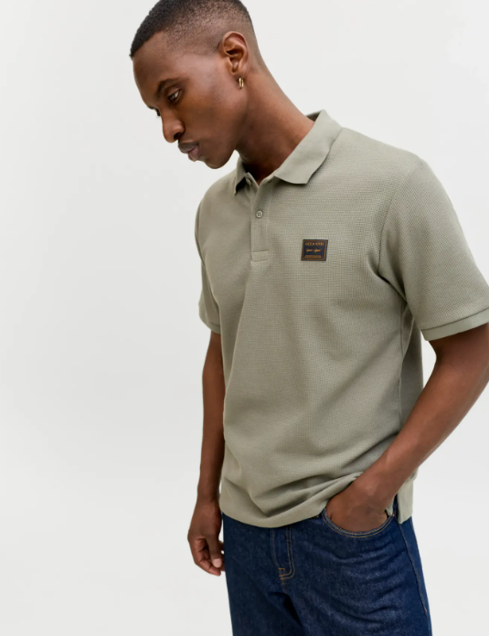 JACK & JONES Heren Poloshirt Daytona Wafelstructuur Groen  - Afbeelding 4