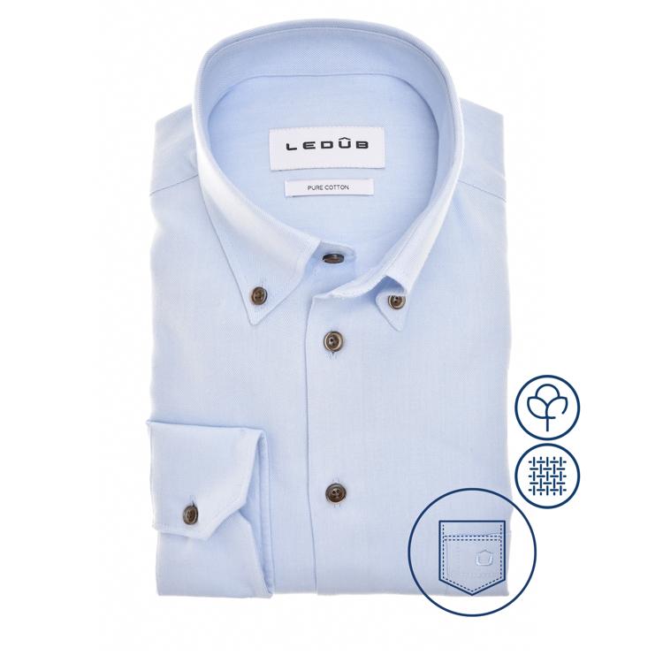 LEDÛB Overhemd Lichtblauw Modern Fit 