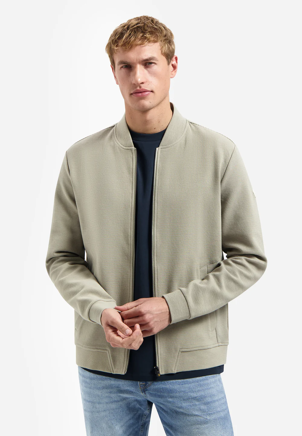NO EXCESS Sweatvest Met Structuur Taupe