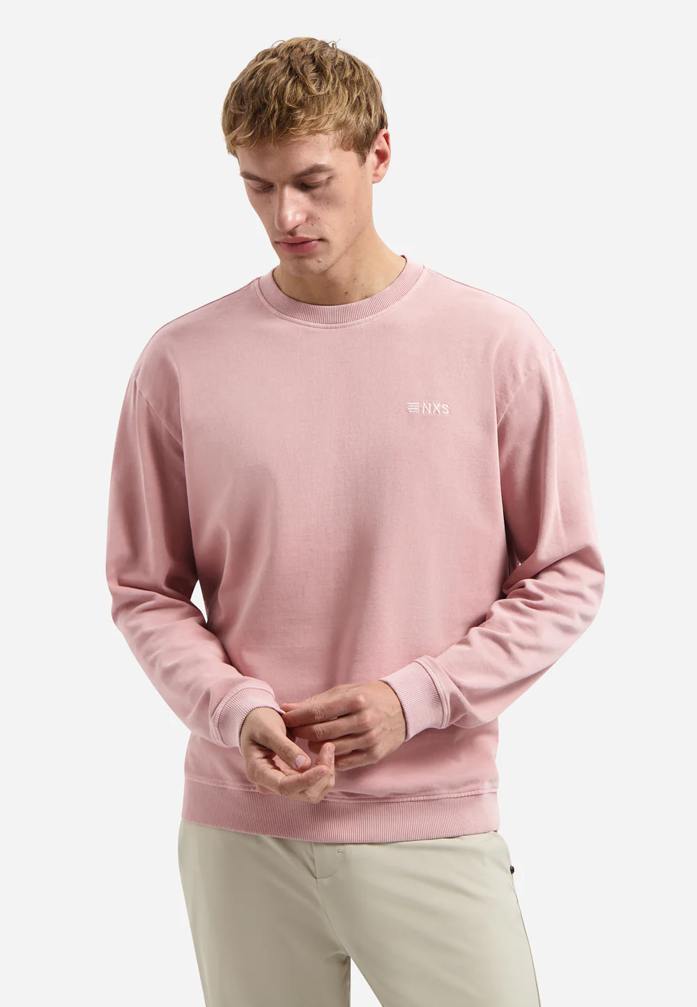 NO EXCESS Sweater Relaxed Fit Light Mauve - Afbeelding 3