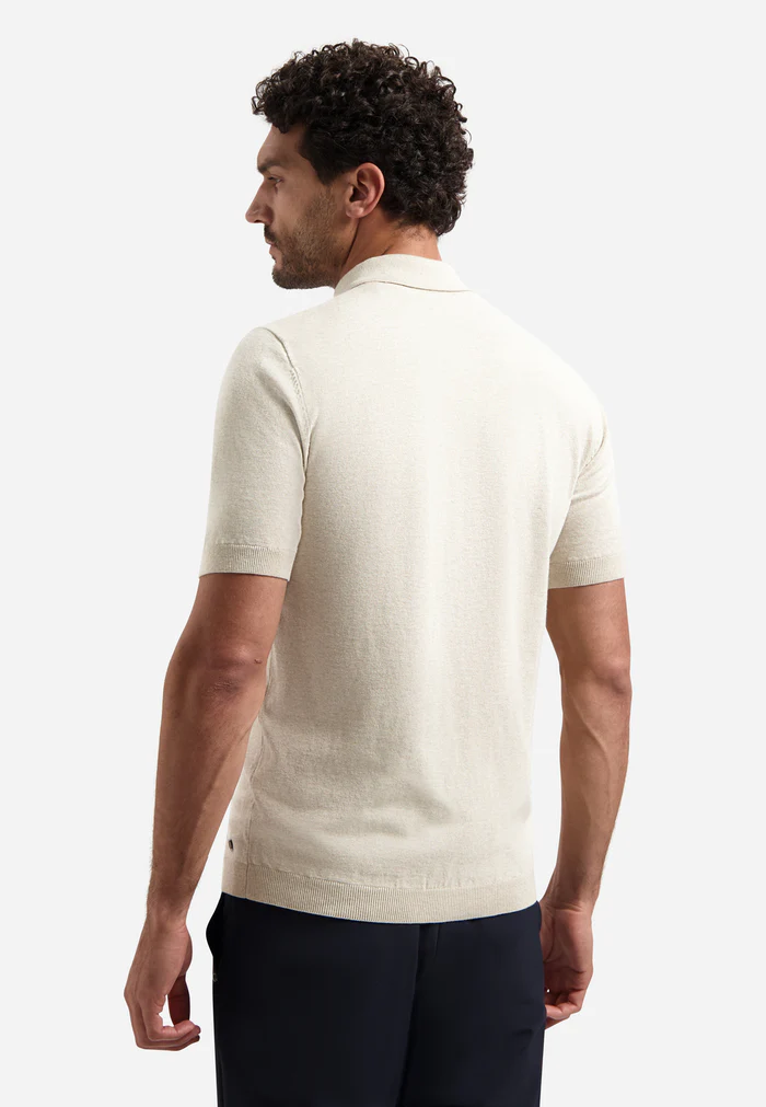 NO EXCESS Gebreide Polo Met Halve Rits Desert  - Afbeelding 4