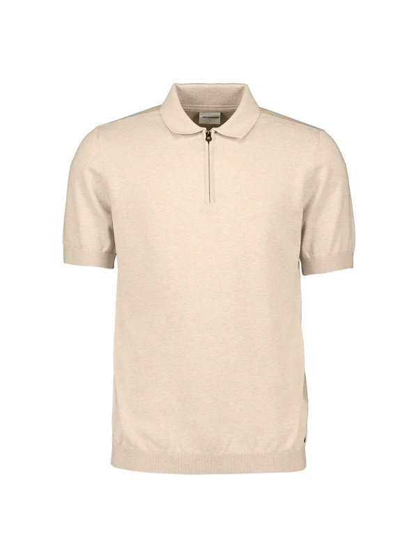 NO EXCESS Gebreide Polo Met Halve Rits Desert  - Afbeelding 2