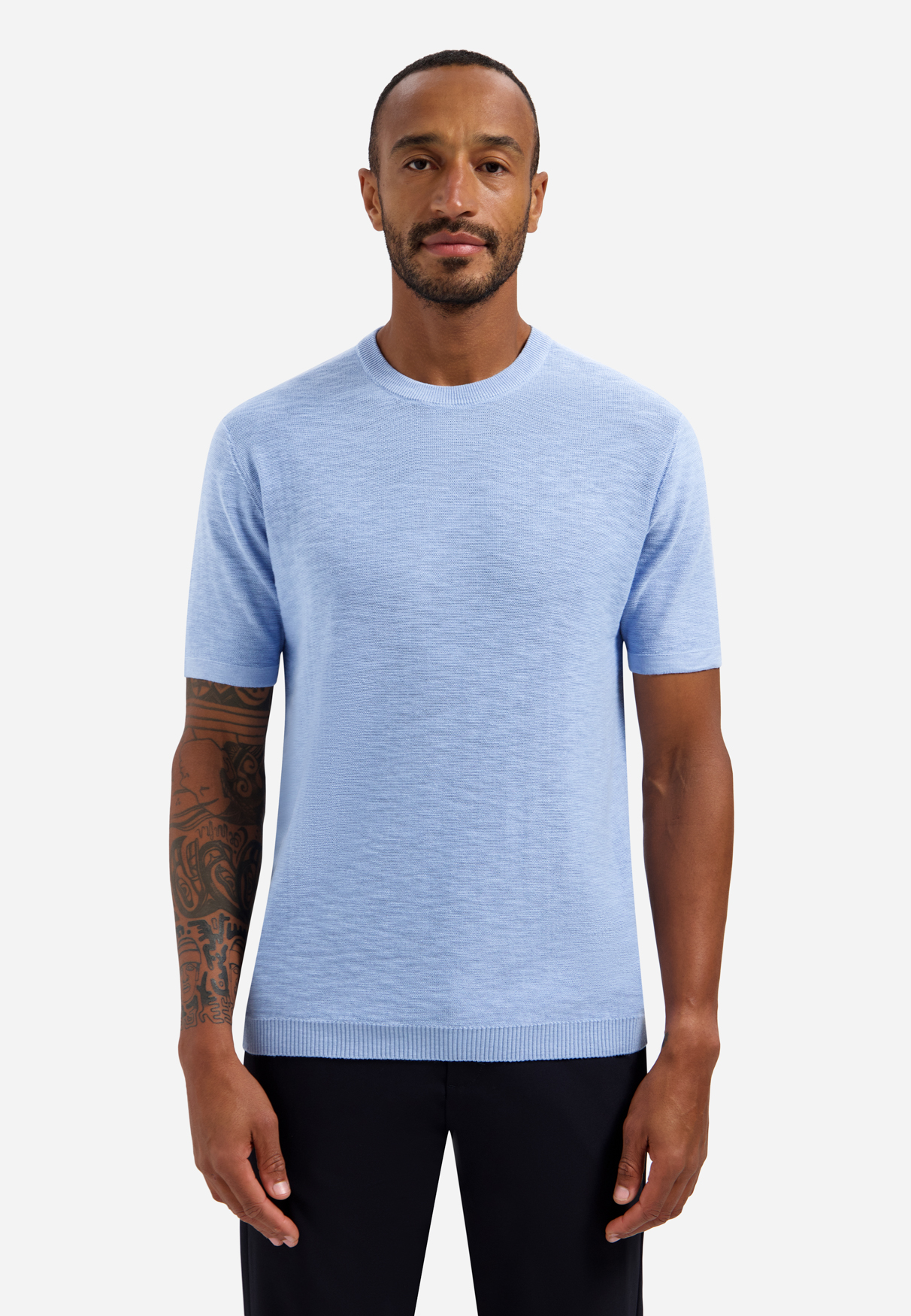 NO EXCESS Pullover Short Sleeve Blue 