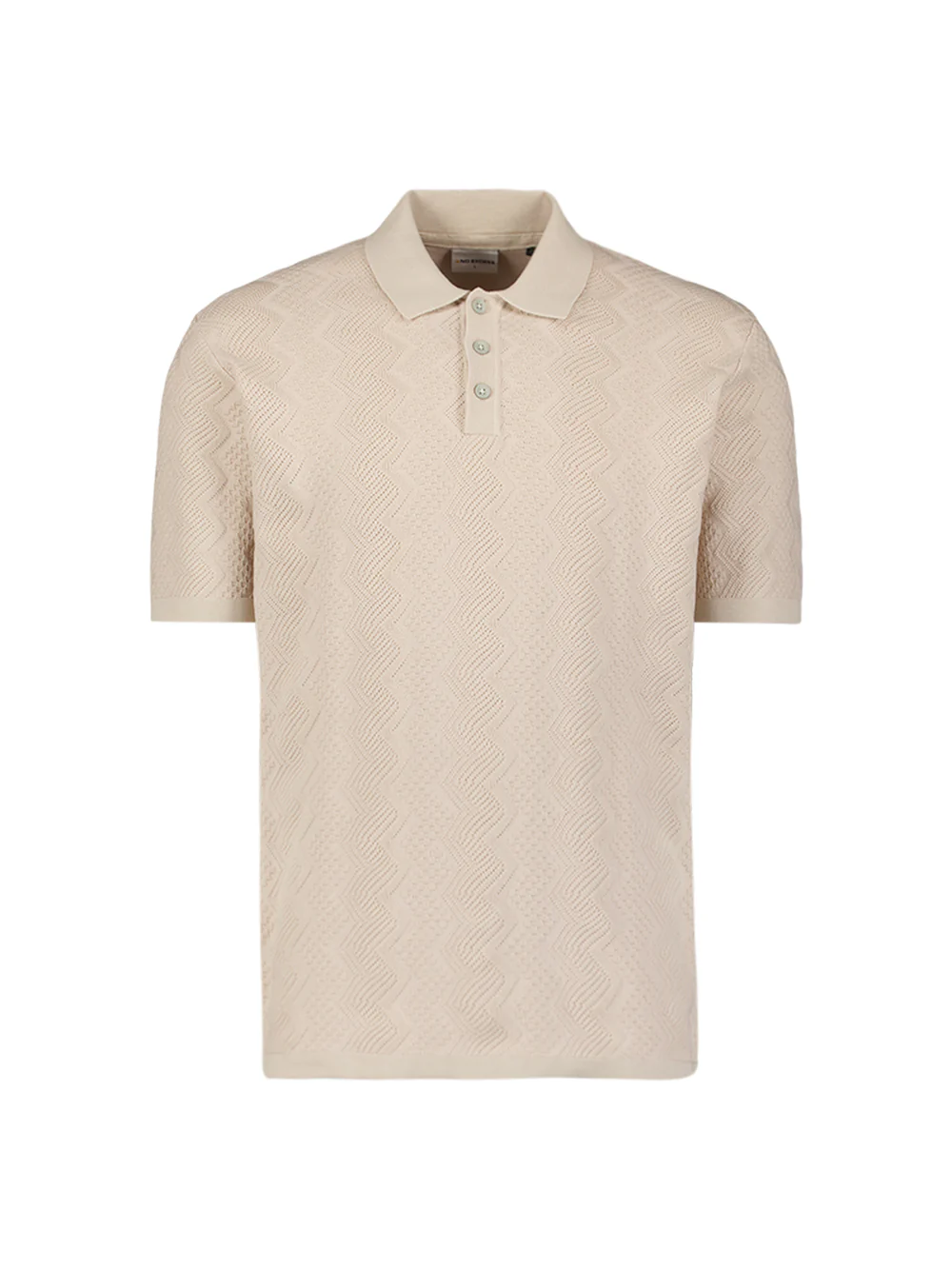NO EXCESS Knitted Polo Shirt With Relief Desert