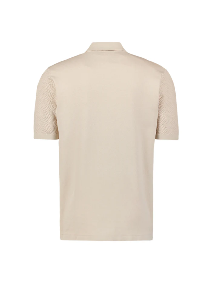 NO EXCESS Knitted Polo Shirt With Relief Desert - Afbeelding 2