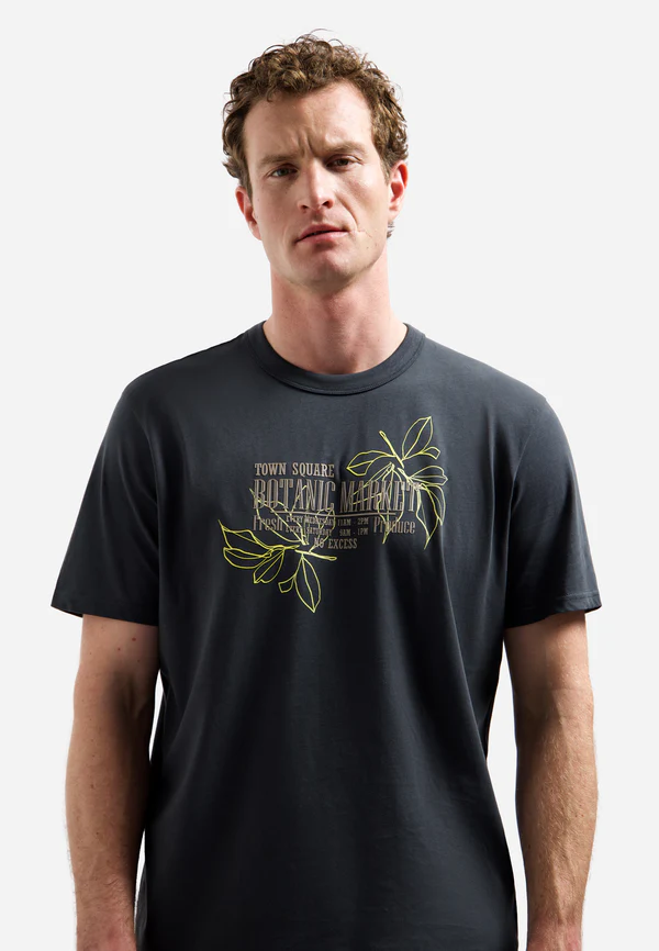 NO EXCESS T-shirt Met Ronde Hals Dark Steel - Afbeelding 3