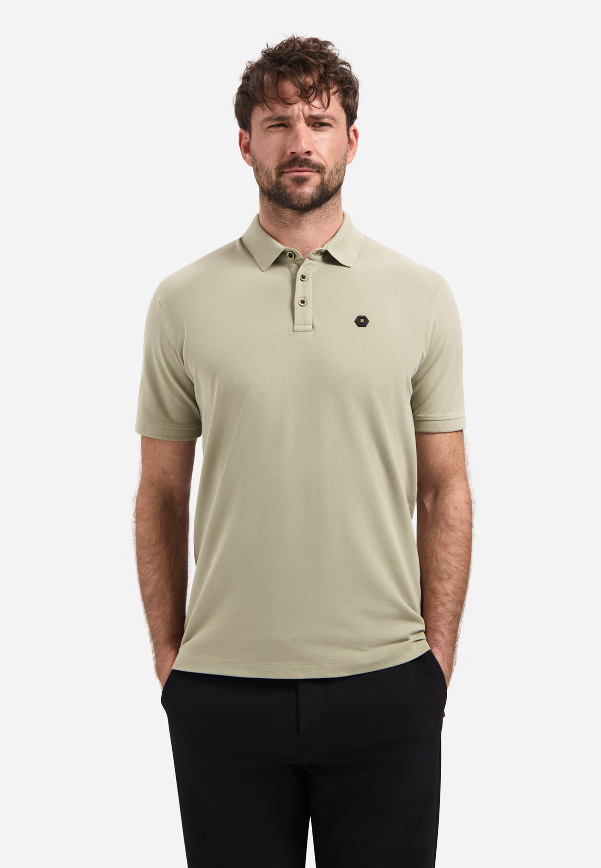 NO EXCESS Heren Poloshirt Taupe